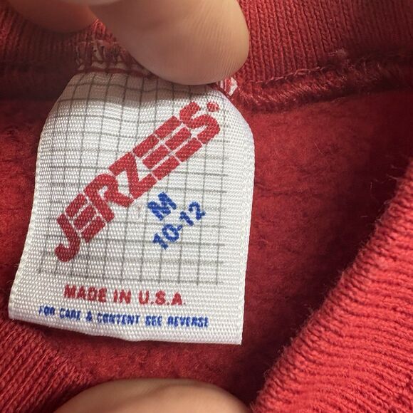 Disney Vintage Crewneck Kids 10-12 Red Fleece Graphic Pullover - Picture 3 of 7